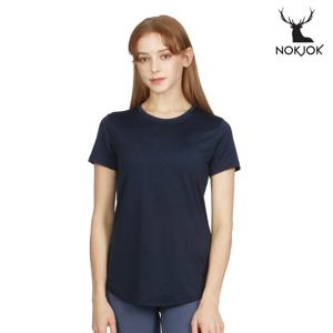 녹족 요가복 필라테스복 웬디 반팔티 딥네이비