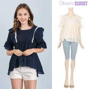 [한정/특가]레이스 프릴소매 블라우스_[O2005BL060B]