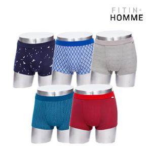 남성 면스판 드로즈 프린트 5P 세트