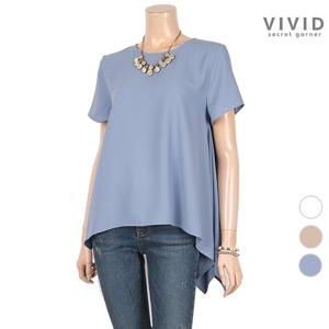 [VIVID SG] 밑단 언발 심플 블라우스 VS024072