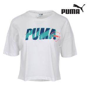 푸마 여성 트레일 그래픽 로고 반팔 티셔츠 596737-02
