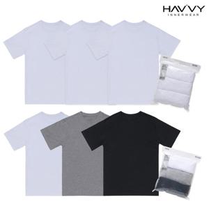 데일리 순면  순면 크루넥 반팔티 3종 패키지