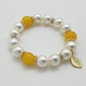 [탈마이야기] 론델 호박 원석 진주팔찌