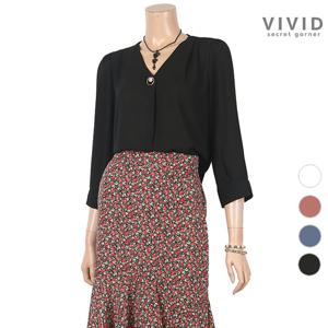 [VIVID SG] 골드진주 쉬폰 블라우스 VS034012