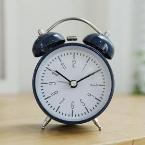 1800-9939[도모도모] 모던디자인 트윈벨 알람 탁상시계(다크블루)