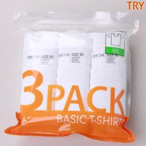 [트라이] 순면 남여공용 라운드 반팔 면티 패키지 3매