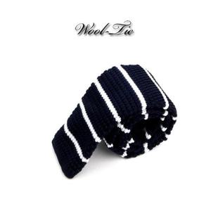 [젠틀안트] 네이비 화이트줄무늬 수동니트넥타이 3-83