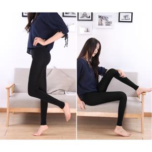 [이너스유]블랙 기모 레깅스 무발 스판 여성  9부 학생 쫄바지