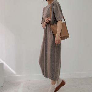 [어반프랑] 올리  반팔 니트 롱 원피스