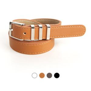 [디꾸보]실버 버클 3 사각고리 링 여성벨트 W-GB534R