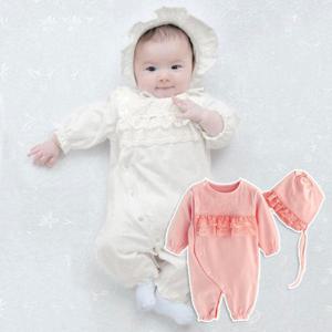 [엠케이] 레이스 엔젤 유아 우주복 보넷세트(59-80) 310192