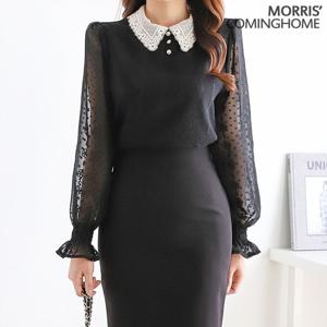 [한정/특가][모리스커밍홈]레이스 카라 페미닌 블라우스_[M2101BL021A]