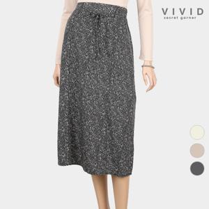 [VIVID SG] 꽃나염 절개 끈리본 롱스커트 VS112015