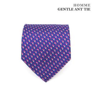 퍼플 돌고래패턴 수동 실크넥타이 폭8.5cm CT-421