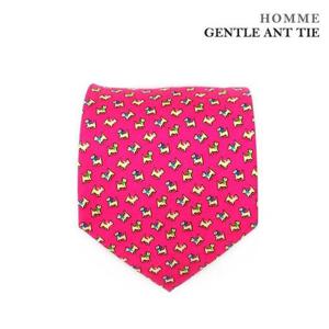 [젠틀안트] 핑크 동물패턴 수동 실크넥타이 폭8.5cm CT-441