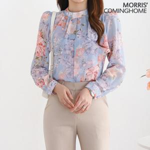 [한정/특가][모리스커밍홈]플로럴 플리츠 주름 블라우스_[M2103BL068A]