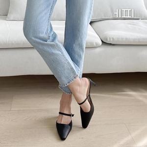 [에피소드블랑] 여자 메리제인 레더 스트랩 블로퍼힐 7cm