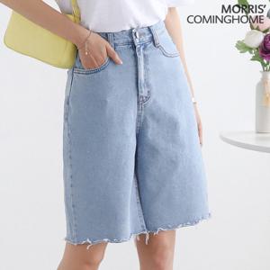 [한정/특가][모리스커밍홈]밑단컷팅 와이드핏 5부 데님 팬츠_[M2105DP029B]