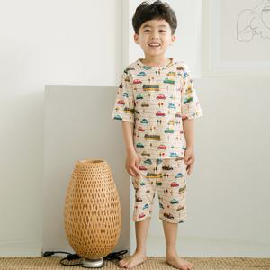 꾸미 슬라브 붕붕이 7부 SET/아동실내복 어린이상하복