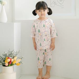 꾸미 슬라브 래빗 7부 SET/아동실내복 어린이상하복