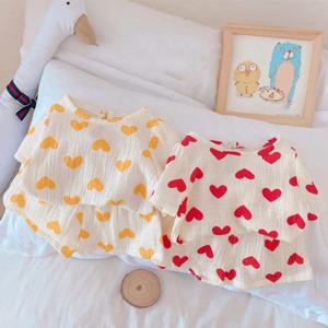 [엠케이] 옐로우 레드 하트 유아 쿨 상하복 (73-110) 204372