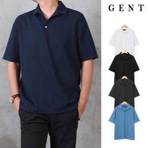 [겐트옴므]남성용 오픈카라 오버핏 반팔 카라 티셔츠_GPK9208C
