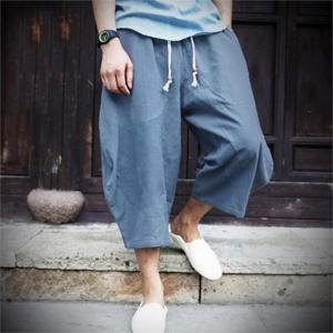 [마물샵] 사바타 남자 남성 허리밴딩 7부 와이드 배기팬츠