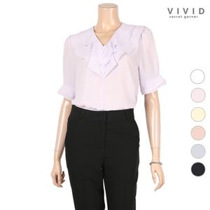 [VIVID SG] 더블러플 여름반팔 블라우스 VS124037
