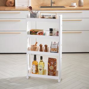 블랑 틈새 바퀴 선반 이동식 트롤리 수납장 13cm 4단