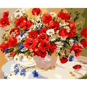 [마물샵] DIY 명화 유화그리기 세트 레드 플라워 40x50