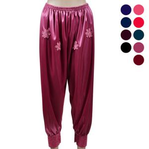 [백곰]새틴 밑단레이스 플라워포인트 여성9부파자마