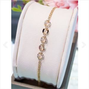 미니골드14K 볼드 체인 두줄 팔찌 BNAM4154