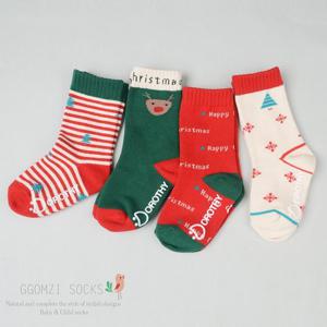 [꼼지]Y트리산타(4족)세트 유아양말 아동양말 크리스마스양말