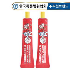 펫생각 하루치카 바르는 강아지 치약 딸기향 60g 2개