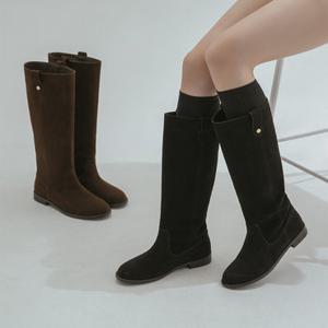 [SOVO] 레니트 스웨이드 단화 롱부츠 3cm