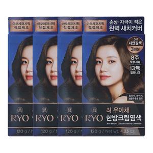 [미쟝센]려 우아채 염색약 새치크림 5N 자연갈색 x4