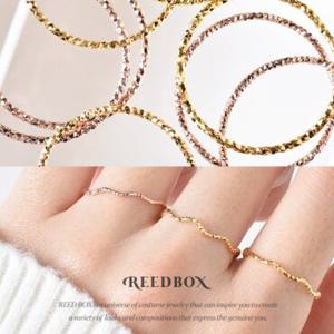 [리드박스] 실버 14K 심플핏 다이아커팅 실반지 2SET