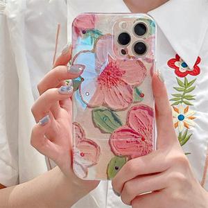 갤럭시버디2 M23 5G 럭셔리 유화 플라워 큐빅 실리콘 케이스