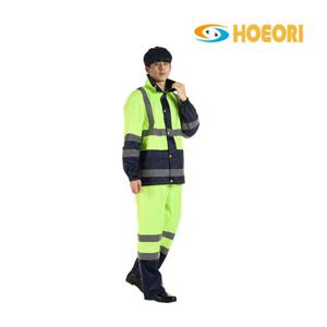 회오리 우의 KO-3500 형광 + 곤색 상하 순찰용, 택배용, 낚시용