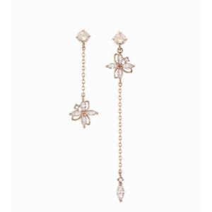 [로이드] 꽃 포인세티아 언발 롱드롭 14K 귀걸이 LPSH2118G