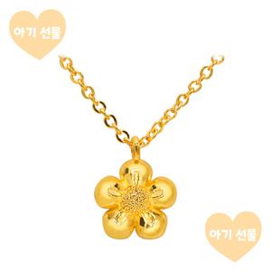 아시아골드 24K 순금 꽃송이 아기 돌목걸이 3.75g [돌선물 아기 전용]