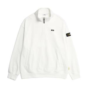 내셔널지오그래픽 N231MSW900 오버핏 하프집업 맨투맨 IVORY