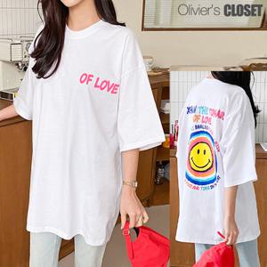 [한정/특가] 스마일 레인보우 반팔 티셔츠_O2306TS150B