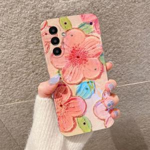 갤럭시퀀텀4 A54 5G A546 럭셔리 유화플라워 큐빅 실리콘 케이스