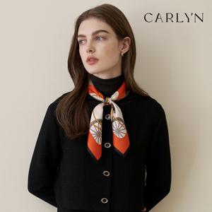 [엘르(스카프)][선물포장+메세지카드] 칼린 홀스프레임 실크 미니 스카프 S7831S001