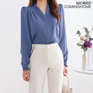 [한정/특가] 골드장식 브이넥 긴팔 블라우스_M2309BL213C