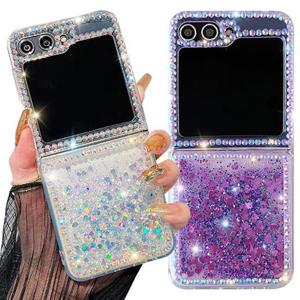 갤럭시Z플립5 제트지 샤이닝 큐빅 하트글리터 반짝이 투명케이스