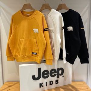 [지프키즈]기본 공용 곰 포인트 라글란 기모 맨투맨 티셔츠 KM4TSU855 GB