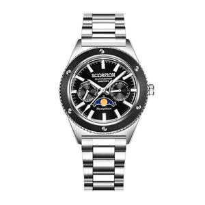 스콜피온 40mm 문페이즈 남성 메탈시계 SP3581M_BK 가죽밴드포함