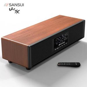 Sansui P300 무선 블루투스 스피커 우드 사운드바